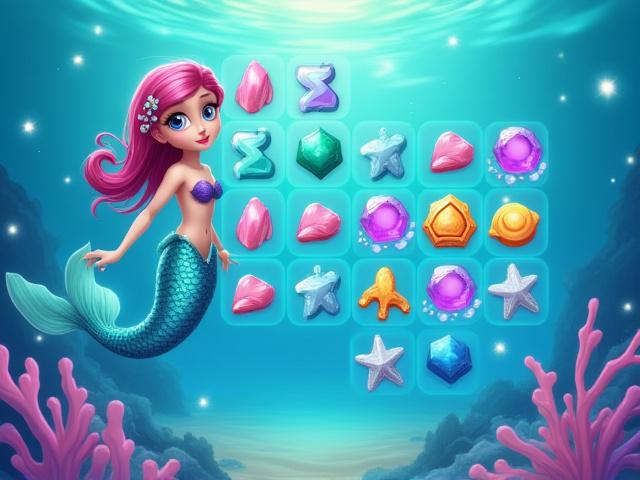 Screenshot of a mystical mermaid game with puzzle elements